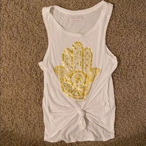 Spiritual Gangster gold foil Hamsa tank